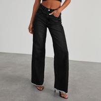 Women's High Waist Raw Fringe Wide Leg Straight Jeans Non-Stretch Vintage Washed Denim Trousers European American Spring Casual Pants S-XXL S