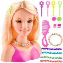 DOLL HEAD for COMBING and styling hair HAIRSTYLES with accessories SET