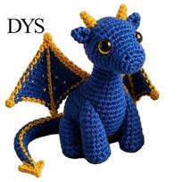 Crochet Dragon Doll with Card, Emotional Support Handmade Decor, Mini Decor Knitting Ornament, Inspirational Gifts for Family Friends Toy mėlyna