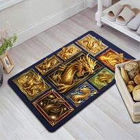 Golden Dragon Compilation Pattern Rug Floor Mat for Living Room or Bedroom Soft and Comfortable Carpet a Gift for Birthday and Holiday. 40x60cm( 15x23in )