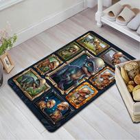 Dinosaur Collection Pattern Rug Floor Mat for Living Room or Bedroom Soft and Comfortable Carpet a Gift for Birthday and Holiday. 40x60cm( 15x23in )