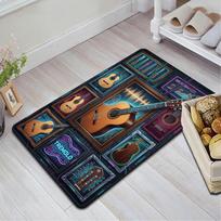 Guitar Sound Waves Technology Pattern Rug Floor Mat for Living Room or Bedroom Soft and Comfortable Carpet a Gift for Birthday and Holiday. 40x60cm( 15x23in )