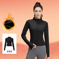 Womens Warm Fleece-Lined Yoga Top Long Sleeve Fitness Jacket Winter Workout Running Gym Small