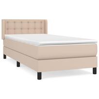Box Spring Bed with Mattress Cappuccino Brown 90x200cm Faux Leather