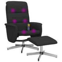 Massage Chair with Footstool Black Fabric