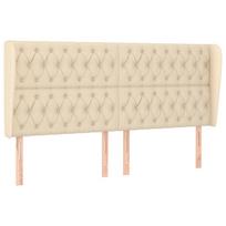 Headboard with Wings Cream 203x23x118 128 cm Fabric