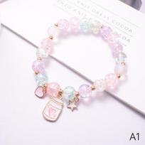 Cute Popcorn beads Bracelet Friendship Glass Bracelets For Girls Star Moon Cloud Flower Jewelry Accessories