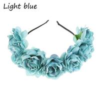 Moterims Mergaitėms Princesės Galvos Papuošalai Paplūdimio Galvos Apdangalai Nuotakos Lankelis Vestuvių Šventė Moterims Gėlių Juostelė Light blue