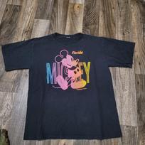 Vintage 80s Walt Disney Shirt Large Black Mickey Mouse Florida Single Stitch USA Unisex T-Shirt XL
