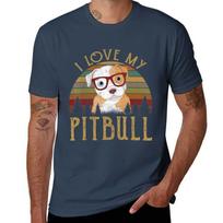 I Love My Red Pitbull Cute Pittie Dog Mom Dad Vintage Pet Lover TShirt Casual Trendy Streetwear Tee Shirt S