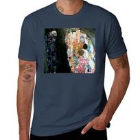 Gustav Klimt Death and Life Art Nouveau Symbolism TShirt Basic Short Sleeve Cotton Blend TShirt S