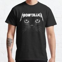 Funny Cat Rock 90s Retro Vintage Fun Gift Classic T-Shirt S-4XL XXXL