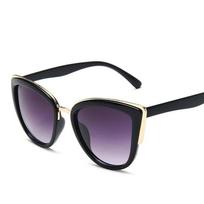 Brand Vintage Cat Eye Sunglasses Woman Retro Driving Round Metal Frame Sun Glasses For Female Mirror UV400