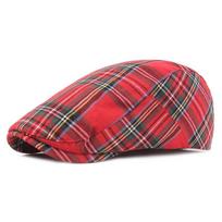 Classic Checkered Beret Cap - Stylish Sunshade Hat with Plaid Forward Design for Spring and Autumn, Casual Fashion Accessory Adjustable