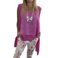 Women's High Low Tops Casual Sleeveless Cotton Linen Blouse Summer Crew Neck Loose Shirt Irregular Hem Flowy Top S