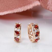 Trendy Rose Gold Water Drop Zircon Earrings for Women – Simple, Stylish, and Elegant