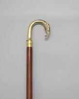 Elephant walking stick, wooden cane, elephant head handle, brass handle