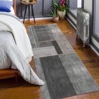 Modern Minimalist Carpet Mat Rug Geometric Stripe Wood Grain Design for Hallway Bedroom Laundry Room Home Decoration Floor Mat 40X60CM