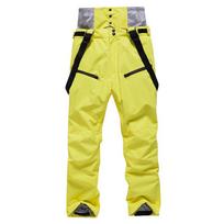 Windproof Winter Ski Bib Pants - Unisex, Warm & Thick for Men and Women XS geltona