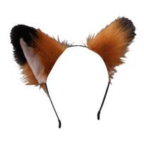 Women Hairband Cute Lolita Simulated Anti-slip Hair Accessories Photograph Prop Cosplay Party Plush Fox Cat Ears Hair Hoop Party Supplies L