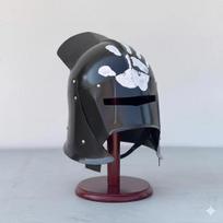 Rankų darbo Uruk-Hai plieninis šalmas, Žiedų valdovo šarvai, Cosplay rekvizitas, Namų dekoras gray
