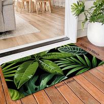 Rainforest Plant Print Area Rug, Non-Slip Floor Mat for Indoor Outdoor, Kitchen, Laundry, Entryway & Home Decor 40x60cm