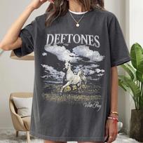 Plus Size Summer Womens Vintage Deftones White Pony TShirt Cotton Breathable Stylish Versatile Street Style Oversized XL