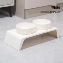 Pet Anti-Tip Double Bowl: Stainless Steel Cat & Dog Food Bowl with Neck Protection. Individual Boxed