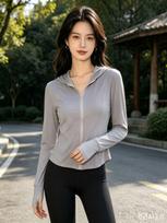 Women's Stand Collar Zip Up Sun Protection Top Slim Fit Long Sleeve Ice Silk UPF50+ Cooling Casual Outdoor Sun Shirt M