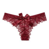 Comfortable High-waist Thong Women's Sexy Sheer Lace Thong, Cheeky See Through Underwear Soft Panties High Waist T Back Stretch with Bow Skin-friendly XL