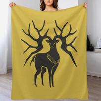 Fire Emblem: Three Houses - Golden Deer Emblem [Colored] Throw Blanket Elegant Warm Throw Blanket for Hotel Home Size: 75*100cm, Weight: 230 GSM