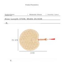 TaTanice Palm Leaf Fan, Wheat Straw Fan Handmade Woven Traditional Banana Leaf Round Fan, Women's Grass Weave Summer Children's Portable Small Fa