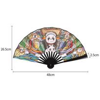 TaTanice Folding Fan, National Trend Internet Slang Personalized Comic Fan, Silk Fabric Handmade Fan, Gift for Friends And Teachers