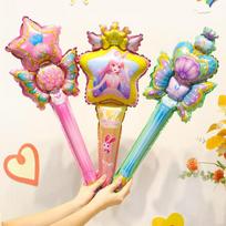 Gongxun Fairy Wand Balloon Sticks for Girls' Birthday Party, Kindergarten Back-To Season Activities Decoration, Set of 10