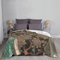 Art Deco Lady And Man Blanket Super Soft Warm Light Thin Art Mouth And Nose Mouth Safety Girls Man Lady Flowers Size: 75*100cm, Weight: 230 GSM
