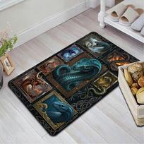 Serpent Legends Myths Pattern Rug Floor Mat for Living Room or Bedroom Soft and Comfortable Carpet a Gift for Birthday and Holiday. 40x60cm( 15x23in )