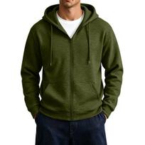 Men's Zip-Up Hoodie Jacket with Large Pockets Color Casual L