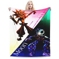Funny Sundrop And Moondrop fnaf Blanket Lightweight Thin Flannel  Comfortable Throw Blanket Machine Washable 75x90cm