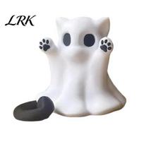 Funny Cat Lover Gifts Halloween Ghost Statue, Cute Figurine, Cartoon Creative for Lovers Spooky Decoration Home Office Desktop Decor Decorative 1pc