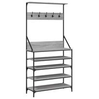 Clothing Rack with Shoe Shelf Grey Sonoma 90 x 34 x 184 cm
