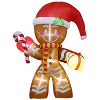 Inflatable Gingerbread Man Cookies StarryLights 240 cm - a large, Christmas decoration for the garden and home