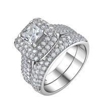 2pcs Silver Stackable Finger Rings Double-layer Wedding Preferred Jewelry  Valentine's Day Gift 8