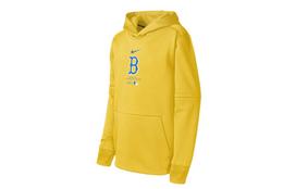 Nike x MLB Sweatshirt Letter Logo Print Fleece Lined Casual Hooded Long Sleeved Lemon Teenagers 3Z3B7NMCA-BOS L