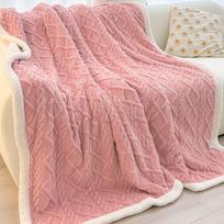 Cozy Winter Taffeta Coral Fleece Blanket - Thick Lamb Fleece for Office, Sofa, or Bed Baby - 70x100cm (Color Random)