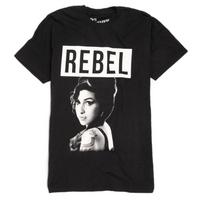 Amy Winehouse Rebel Black White Premium Lightweight T-Shirt badhabitmerch XXXL