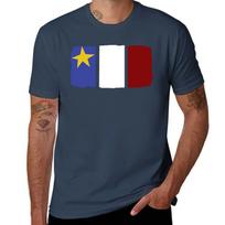 Acadien Flag Rippling Acadian Tshirt Gym Wear Breathable Short Sleeve Tee S