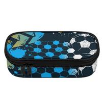 School Pencil Case 300D Polyester Lightweight Zip Around Closure with Main Compartment Mesh Pocket and Pen Slots for Classroom Use One Size