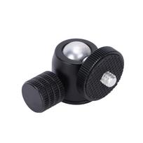Mini trikojo galvutė su 1/4 colio sraigtu ir karštojo kontakto tvirtinimo adapteriu DSLR fotoaparatui žiedui gray
