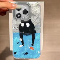 Case For For Honor 400 Lite 200 Pro 200Lite X9c X9a X8b X8a 5G Phone Cover Cat Black Cartoon For Honor 200 Protective Back Bags Honor 200 Pro