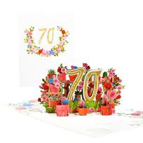 Cartoon 3D Ballon Greeting Card Blossom Pop Up 50/60/70/80/90/100 Anniversary Card For Birthday Valentine'S Day